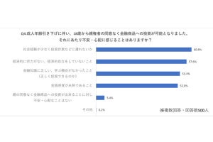 子どもの「金融商品への投資」、親の持つ不安理由1位は?