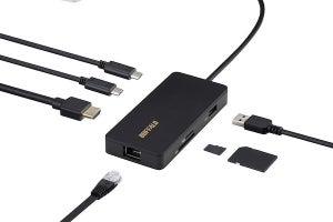 バッファロー、LANポートと4K HDMI、カードスロット2基を搭載したUSB-Cハブ