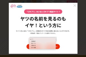 フマキラーの「G」対策サイト、ヤツの名前すら見たくない人向け機能が優しい