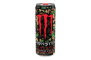 「モンスター スーパーコーラ」が迷彩柄&超炭酸力アップにリニューアル