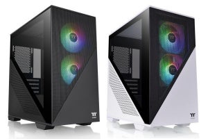 Thermaltake、斜め区切りデザインで内部をチラ見せするミニタワーケース