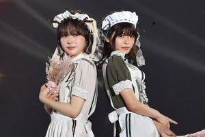 なえなの＆景井ひな、メイド服でランウェイ　笑顔でハグも