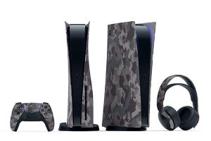 PS5本体カバーに新色グレー カモフラージュ、コントローラやヘッドセットも