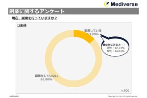 「副業している」は13% - その内容は? 世帯年収によって違いも