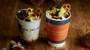 DEAN & DELUCA、見た目もたのしい、お菓子を食べながら飲む「チャンキーマロンラテ」が登場!