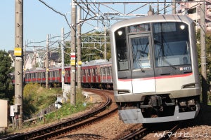 東急東横線「Q SEAT」ロングシートの一般車両で運転、車体は赤色に