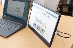 サンコー、Type-Cケーブル1本で使える15.6型モバイル液晶ディスプレイ