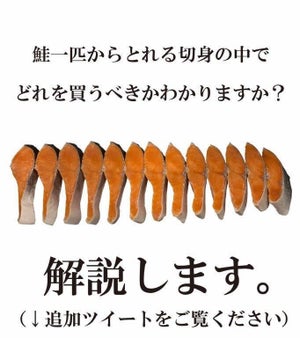 【保存版】スーパーの「鮭の切り身」はどの形を選べばいい? 王子サーモンの一覧表ツイートが話題に