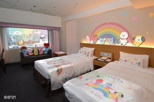 BT21とホカンス! 東京と大阪のホテルニューオータニにコラボレーションルームが登場