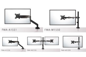 FUNAI、メカニカルスプリング採用やUSBポート付きなどディスプレイアーム5種