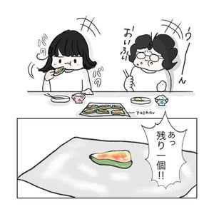 【ほっこり】最後の1個どっちが食べる? - おかずを巡る姉妹の攻防に「どっちもかわいすぎる」「その優しさにキュン」の声