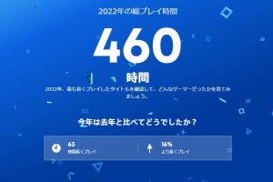 プレイ時間やタイトル数など、1年間のゲーム実績がわかる！ 「あなたのPlayStation 2022」公開中