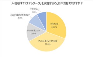 入社後すぐのテレワーク「不安がある」約7割 - どんなことが不安?　