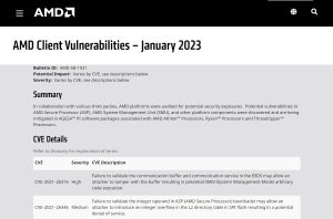 AMD Ryzen / Athlon / Threadripperに脆弱性 - 今後UEFIアップデートで解消？