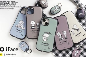 「iFace」のiPhone／AirTagケースに、くすみカラーの「PEANUTS」デザイン登場