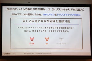 NUROモバイル、「NEOプラン」もドコモ／au／ソフトバンクのトリプルキャリア対応に