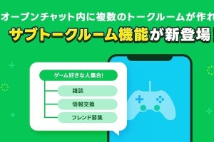 LINE、オープンチャットにサブトークルーム機能を追加