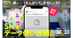 povo2.0、Twitter／Instagram／TikTok／Facebookが使い放題の限定トッピング