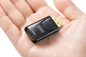 DisplayPortをHDMIにする変換アダプター　親指サイズで小型軽量、4K/60Hz対応