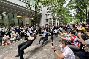 丸の内で「綱引き大会」! オフィスワーカーが1本の綱でつながる!? 現役ラグビー部との対決も