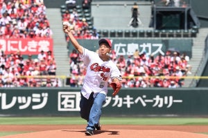 バイきんぐ西村、人生初の始球式で101キロノーバン投球「最高でした!」