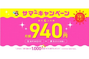 IIJmio、手数料半額や1,000円分還元などの「サマーキャンペーン」