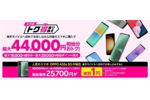 楽天モバイル、Androidスマホ購入で最大16,000円引き＋最大28,000ポイント還元