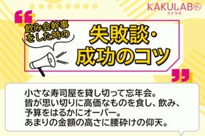 【飲み会幹事に聞いた】コロナ5類移行後の飲み会の実態-参加率は51%、「成功のコツ」は?