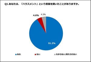 23卒新入社員の9割が"内容まで理解している"と答えた「ハラスメント」の種類は?