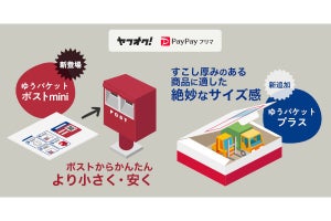 ヤフオク!／PayPayフリマ、「ゆうパケットポストmini」と「ゆうパケットプラス」に対応