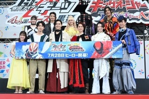 『仮面ライダーギーツ』『キングオージャー』公開直前イベントでキャスト陣が熱いエールを送り合う