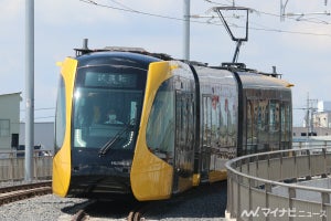 芳賀・宇都宮LRT「ライトライン」試乗会、急勾配区間も難なく走行