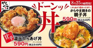 【からやま】からあげをもっと気軽に!! 「丼メニュー」など3品が仲間入り