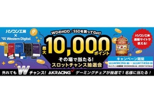 ユニットコム、ウエスタンデジタルのストレージ購入で最大10,000ポイントが当たる抽選会