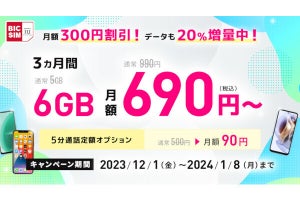 「BIC SIM」乗り換えでSIMフリーiPhoneが20,000円引き、SIM単体でも16,000ポイント還元