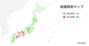 早起きな都道府県ランキング、1位は? - 就寝時刻が早いのは「長野県」0時10分34秒