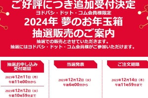 ヨドバシ「夢のお年玉箱」2024年版、追加抽選スタート！ 12月12日10時59分まで