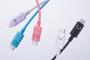 エレコム、「しろちゃん」の顔がついた60W対応USB Type-Cケーブル