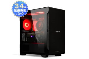 通常1年保証が4年保証に、延長保証パックが標準でついてくるユニットコムPC