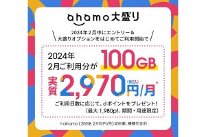 ahamo、大盛りオプション新規加入で最大1,980ポイント還元の「ギガでおなかいっぱいキャンペーン」