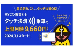 タッチ決済で市電にくり返し乗っても“定期代以上”の支払いは不要に 鹿児島市