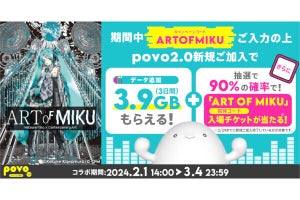 povo2.0、初音ミクアート展「ART OF MIKU」とのコラボキャンペーン