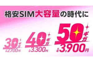 IIJmio、「ギガプラン」に30GB／40GB／50GBの大容量プラン - 3月1日提供開始