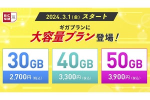 BIC SIMギガプランに大容量プラン、提供開始記念のXキャンペーンも