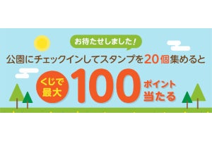 「楽天チェック」公園チェックインの対象スポットが全国約80,000カ所に