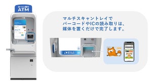 ローソン銀行、新型ATMで「Suica」や「楽天Edy」への現金チャージが可能に