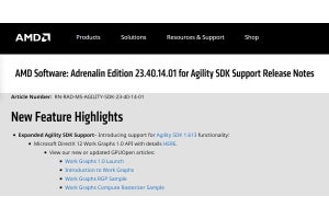 AMD、Radeon RX 7000向けに「DirectX 12 Work Graphs 1.0 API」対応ドライバ公開