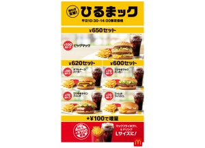 マクドナルドの平日限定ランチセット「ひるまック」はお得な600円～、新TVCMなど発表