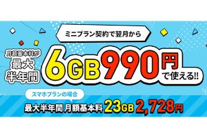 LINEMO、3GB×6カ月のデータ追加購入が無料になるキャンペーン