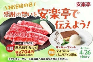 安楽亭にて「初任給の日」を焼肉で応援するキャンペーンがスタート